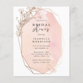 Rose Gold Geometric Floral Brautparty (Vorderseite)