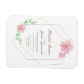 Rose Gold Geometric Floral Brautparty Magnet (Horizontal)