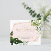 Rose Gold Geometric Greenery Baby Brunch (Stehend Vorderseite)