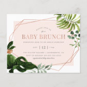 Rose Gold Geometric Greenery Baby Brunch (Vorderseite)