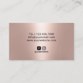 Rose Gold Geometric Haar Stylist Schönheitssalon Visitenkarte (Rückseite)