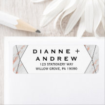 Rose Gold Geometric Marble Wedding