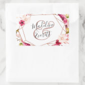Rose Gold Geometric Terrarium Monogram Wedding Rechteckiger Aufkleber (Tasche)