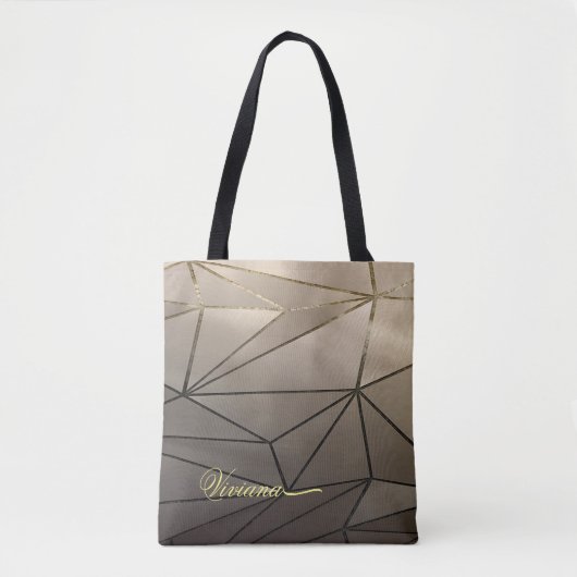 Rose Gold Geometric Tote Bag Tasche (Vorderseite)