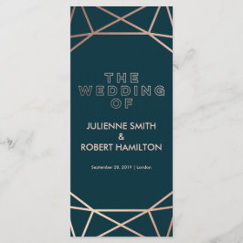 Rose Gold Geometric Wedding Programm