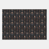 Rose Gold Geometrie über Matte Black Design Geschenkpapier Set (Vorderseite 3)