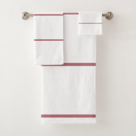 Rose Gold geometrische weiße Streifen Badhandtuch Set