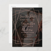 Rose Gold geometrisches Foto Ankündigungspostkarte (Vorne/Hinten)