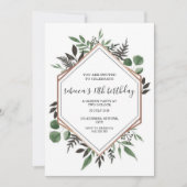 Rose Gold Gerahmt Abstrakter Geburtstag Einladung (Vorderseite)