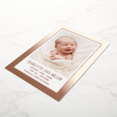 Rose Gold Gerahmt Baby Birth Announccard Folieneinladung (Gedreht)