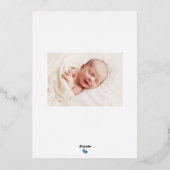 Rose Gold Gerahmt Baby Birth Announccard Folieneinladung (Rückseite)
