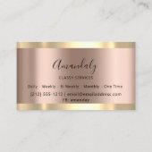 Rose Gold Gerahmt Elegante Beruflich Moderne Visitenkarte (Rückseite)