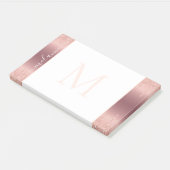 Rose Gold Gerahmt Post-it® Notes-Individuelle Name Post-it Klebezettel (angewinkelt)