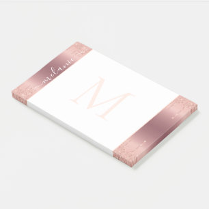 Rose Gold Gerahmt Post-it® Notes-Individuelle Name Post-it Klebezettel