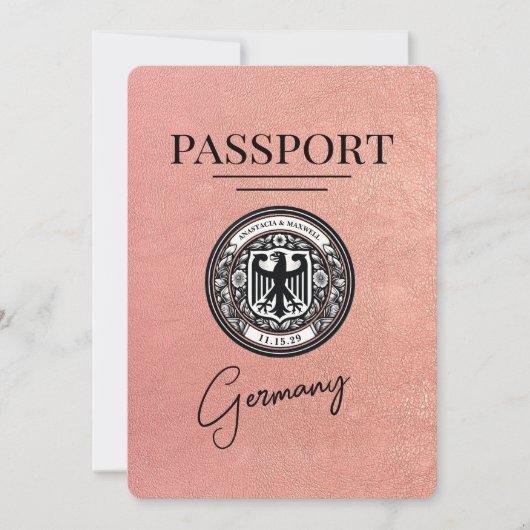 Rose Gold Germany Pass Save the Date (Vorderseite)
