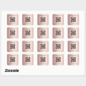 Rose Gold-Geschäftsinformationen QL-Code Quadratischer Aufkleber (Blatt)