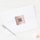 Rose Gold-Geschäftsinformationen QL-Code Quadratischer Aufkleber (Umschlag)