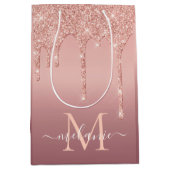 Rose Gold Geschenktasche Ihren Buchstaben und Name Mittlere Geschenktüte (Vorderseite)