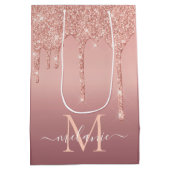 Rose Gold Geschenktasche Ihren Buchstaben und Name Mittlere Geschenktüte (Rückseite)