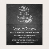 Rose Gold gestreifte Bäckerei Faltkarte Visitenkarten (Innenseite Aufgefaltet)