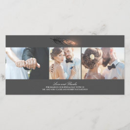 Rose Gold getauchte Feder Elegante Hochzeit Dankeskarte