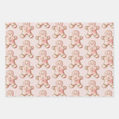 Rose Gold Gingerbread Cookie Weihnachtsbaumen Geschenkpapier Set (Vorderseite 3)