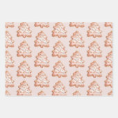 Rose Gold Gingerbread Cookie Weihnachtsbaumen Geschenkpapier Set (Vorderseite 2)