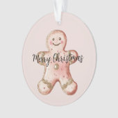 Rose Gold Gingerbrot Cookie und Baum Ornament (Vorderseite)