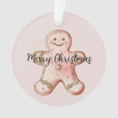 Rose Gold Gingerbrot Cookie und Baum Ornament (Vorderseite)