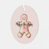 Rose Gold Gingerbrot Cookie und Baum Ornament Aus Metall (Vorderseite links)