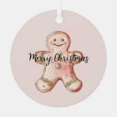 Rose Gold Gingerbrot Cookie und Baum Ornament Aus Metall (Vorderseite)