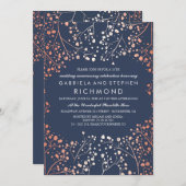 Rose Gold Gipskraut Blumenzwiebeln Einladung (Vorne/Hinten)