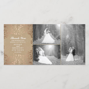 Rose Gold Gipskraut Hochzeit Foto Vielen Dank Dankeskarte