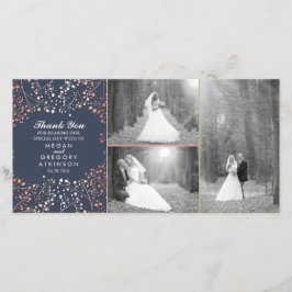 Rose Gold Gipskraut Hochzeit Foto Vielen Dank Dankeskarte