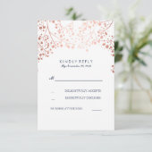Rose Gold Gipskraut Hochzeit RSVP Cards Karte (Stehend Vorderseite)