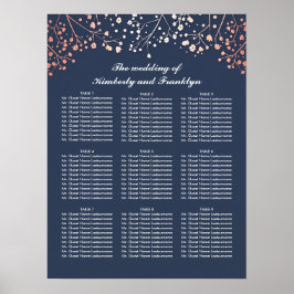 Rose Gold Gipskraut Hochzeitskarte Poster