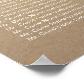 Rose Gold Gipskraut Hochzeitskarte Poster (Ecke)