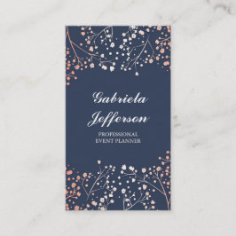 Rose Gold Gipskraut Vintages Blumenmuster Visitenkarte