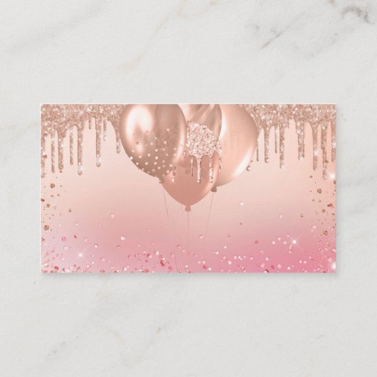 Rose Gold Girl Ballons Windeln Lose Begleitkarte (Rückseite)