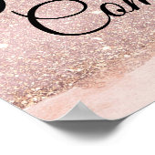 Rose Gold Girl Erste heilige Kommune Begrüßungszei Poster (Ecke)