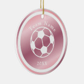 Rose Gold Girls Fußball Mannschaftsname & Jahr Ros Keramik Ornament (Rechts)