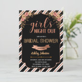 Rose Gold Girls Night Out Thema Einladung (Stehend Vorderseite)