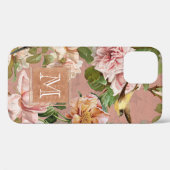 Rose Gold Girly Floral Dusty Case-Mate iPhone Hülle (Rückseite (Horizontal))