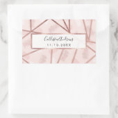 Rose Gold Girly Geometric Pinseldreiecke Rechteckiger Aufkleber (Tasche)