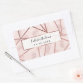 Rose Gold Girly Geometric Pinseldreiecke Rechteckiger Aufkleber (Umschlag)