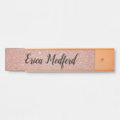 Rose Gold Girly Glitzer Blush Pink Door Zeichen Türschild (Vorderseite )