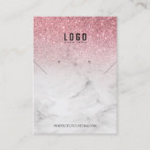 Rose Gold Girly Glitzer Moderne Halsketten Ohrring Visitenkarte (Vorderseite)