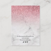 Rose Gold Girly Glitzer Moderne Halsketten Ohrring Visitenkarte (Rückseite)