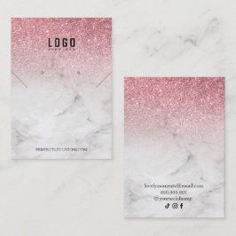 Rose Gold Girly Glitzer Moderne Halsketten Ohrring Visitenkarte