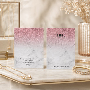 Rose Gold Girly Glitzer Moderne Halsketten Ohrring Visitenkarte